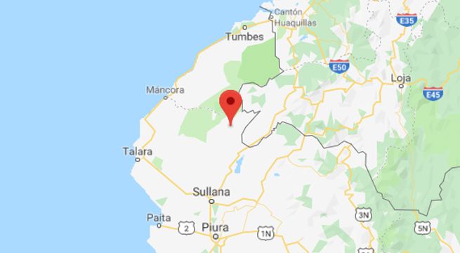 Sismo de magnitud 5.0 se registró esta tarde en Piura
