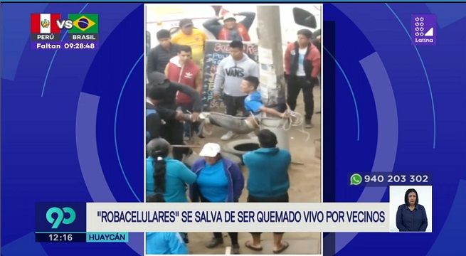 Huaycán: Vecinos casi linchan a delincuente roba celulares