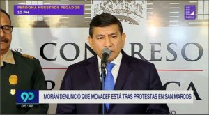 Ministro del interior, Carlos Morán, hace una grave denuncia: Movadef  en las violentas protestas en