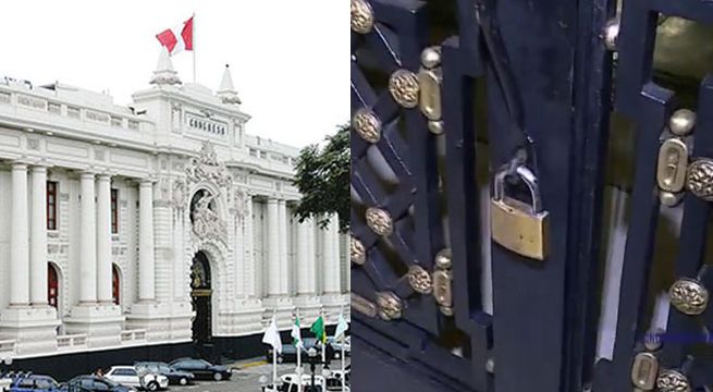 Cierran con candado acceso principal al Palacio Legislativo