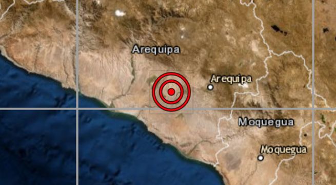Sismo de magnitud 4.1 se reportó este jueves en Arequipa