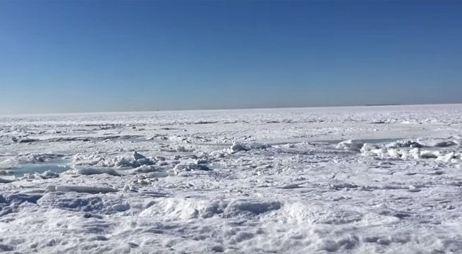 Estados Unidos: el frío extremo congeló el mar en Massachusetts