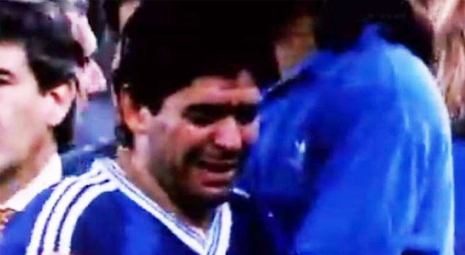 Momento mundial: El llanto de Maradona al perder la final de Italia 90