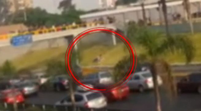 Ambulante saltó de puente al ser perseguido por serenos en San Borja