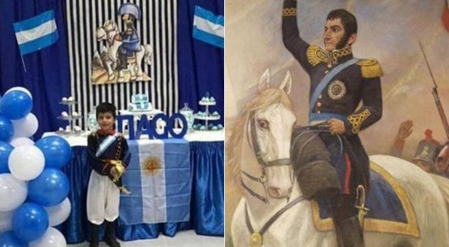 Argentina: se viraliza cumpleaños de niño con temática de José de San Martín