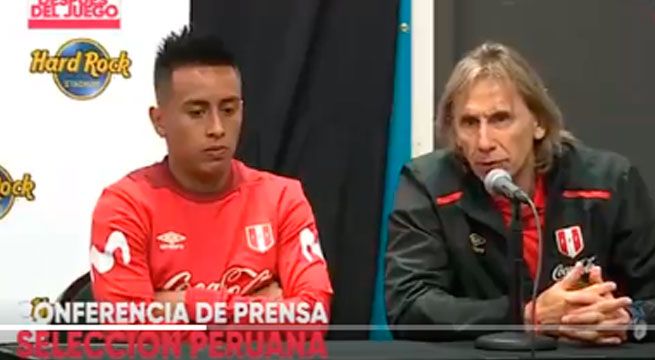 Ricardo Gareca y Christian Cueva en conferencia de prensa tras victoria ante Croacia