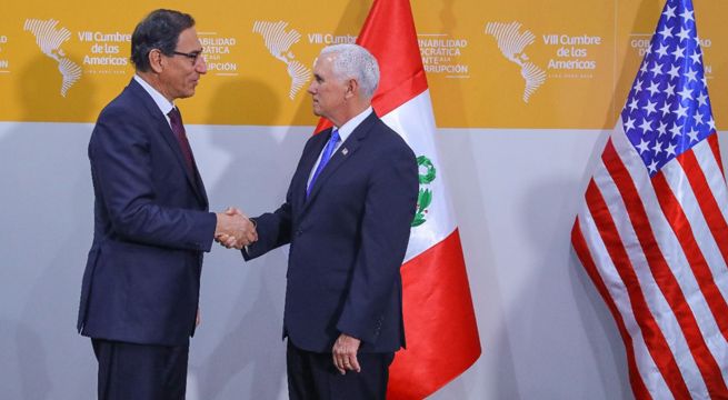 Cumbre de las Américas: Martín Vizcarra se reunió con vicepresidente de Estados Unidos