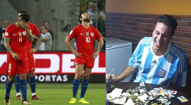 Hincha argentino se burla de la ausencia de Chile en Rusia 2018