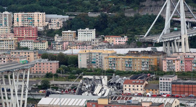 Italia: derrumbe de puente en Génova dejó 35 muertos