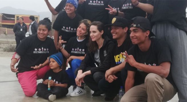 Angelina Jolie visitó refugio de venezolanos en San Juan de Lurigancho