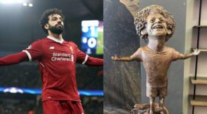 Así luce la curiosa estatua de Mohamed Salah que se ha vuelto viral en las redes