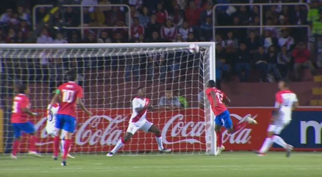 Costa Rica consigue poner el marcador 2-1 sobre la Selección Peruana