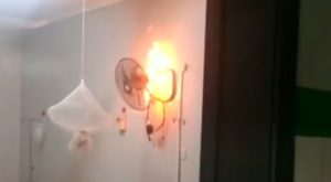 Ventilador se incendió y asustó a gestantes en hospital de Tumbes [VIDEO]