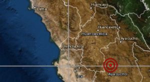 Sismo de magnitud 4.1 se reportó esta tarde en Ayacucho