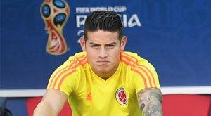 Rusia 2018: James Rodríguez mira el partido de Colombia desde la tribuna