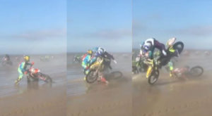 Terrible accidente en pista de motocross