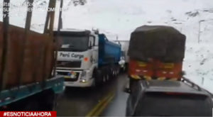 Ticlio: intensa nevada ocasionó cierre de la Carretera Central