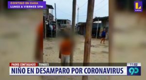 Niño en desamparo por coronavirus en Tumbes