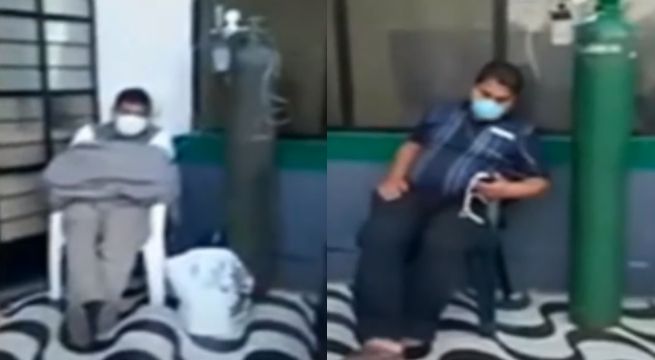 Pacientes reciben oxígeno a la intemperie en hospital policial del Rímac [VIDEO]