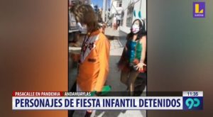 Personajes de fiestas infantiles fueron detenidos en Andahuaylas