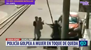 Policía golpea a su pareja en pleno toque de queda