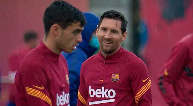 Lionel Messi fue el más sonriente en los entrenamientos del Barcelona