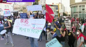 Movilización contra Manuel Merino avanza por avenidas de Miraflores