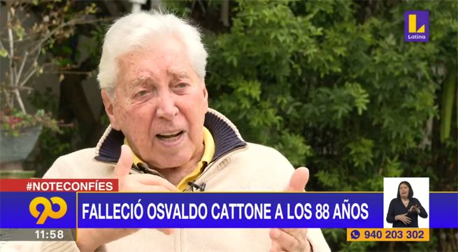 Osvaldo Cattone falleció a los 88 años