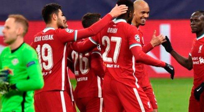 Liverpool derrotó al Leipzig y se mete a cuartos de Liga Campeones