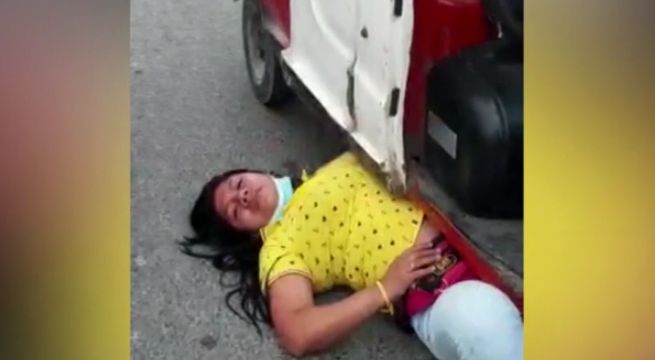 Surco: mujer se colocó debajo de mototaxi para evitar incautación del vehículo