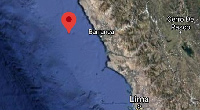 Sismo de magnitud 4.4 se produjo esta tarde en Barranca