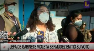 Violeta Bermúdez le pide a la población cumplir con los protocolos durante las votaciones