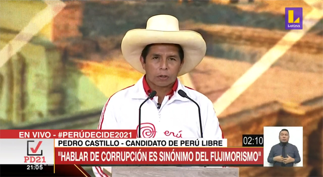 Pedro Castillo «No les suena a ustedes que hablar de corrupción, es hablar de fujimorismo»