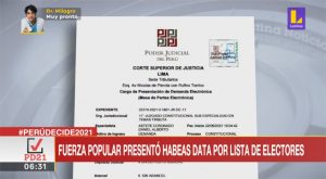 Fuerza Popular presentó habeas data por lista de electores