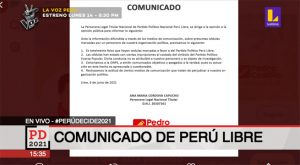 Perú Libre se pronuncia tras la detención de dos de sus personeros