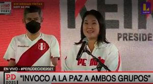 Elecciones Generales 2021: Keiko Fujimori invocó a la paz de ambos grupos