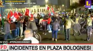 Incidentes en Plaza Bolognesi entre simpatizantes de Perú libre y Fuerza Popular