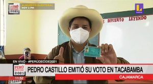 Pedro Castillo emitió su voto en Tacabamba