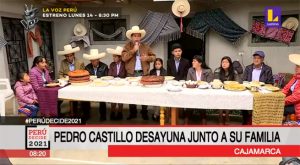 Pedro Castillo desayunó junto a su familia antes de ir a votar