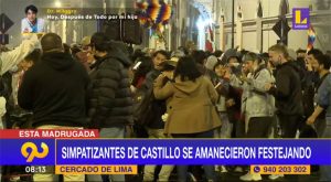 Simpatizantes de Pedro Castillo se amanecieron festejando