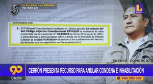 Vladimir Cerrón presenta recurso para anular condena e inhabilitación