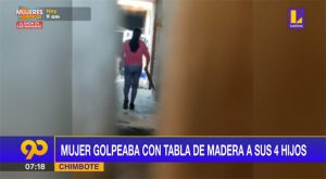 Mujer golpeaba con una tabla de madera a sus cuatro hijos