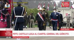 Así fue la llegada de Pedro Castillo al desfile militar por fiestas patrias