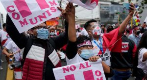 Realizan marchan en protesta contra el Gobierno de Pedro Castillo