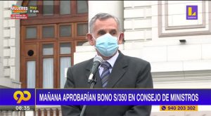 Mañana aprobarían el bono de S/350 en consejo de ministros