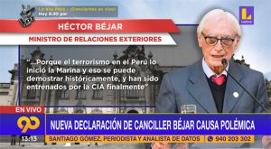 Nueva declaración del Canciller Héctor Béjar causa polémica