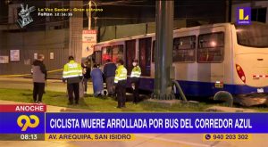 Ciclista muere arrollada por bus del corredor azul