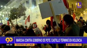 Marcha contra el gobierno de Pedro Castillo terminó en violencia