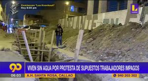 Vecinos del Callao viven sin agua por protesta de supuestos trabajadores impagos