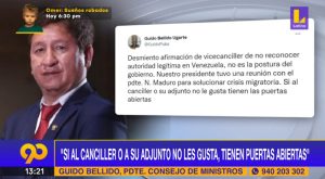 Guido Bellido: “Desmiento afirmación de vicecanciller de no reconocer autoridad legítima en Venezuela”